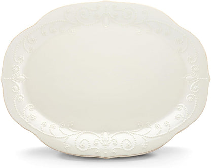 Lenox French Perle Chip and Dip Tray, White -