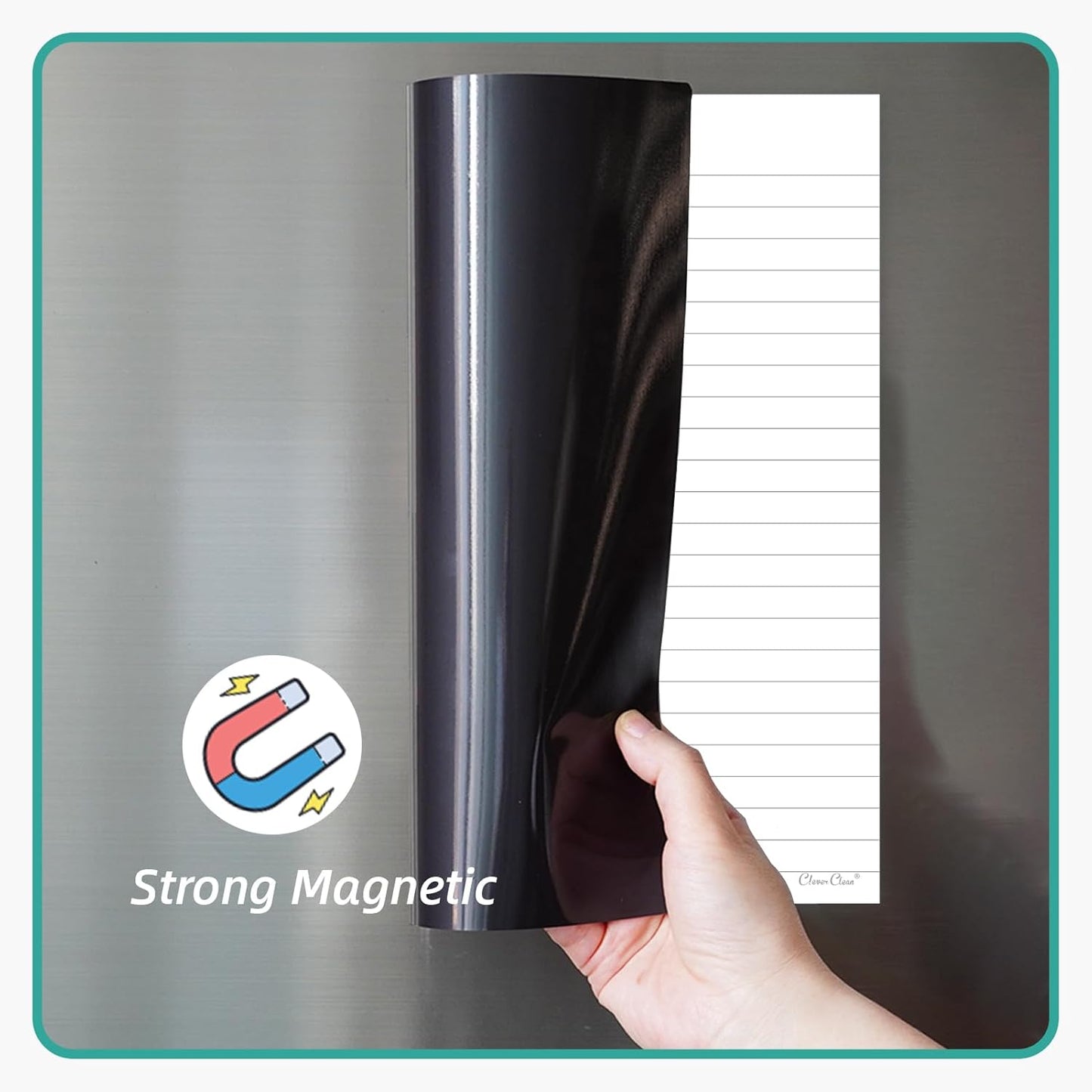Magnetic Dry Erase Board - 8.5”x11” Dry Erase Whiteboard in 3 Colors - Reusable Blank Whiteboard for Fridge – 6 Dry Erase Markers Included