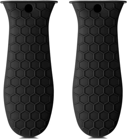 Patelai 2pcs Silicone Pan Handle Sleeve for Cast Iron Skillet, Black