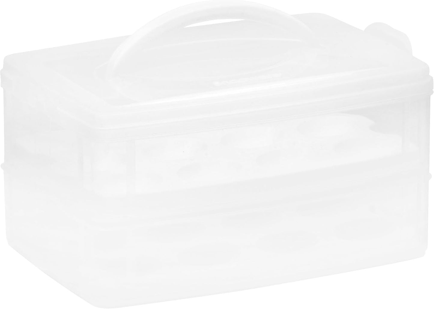Snapware (2-Layer, 24 Eggs) Plastic Detachable Deviled Egg Carrier Storage Container With Lid and Handle, Freezer Dishwasher Microwave Safe