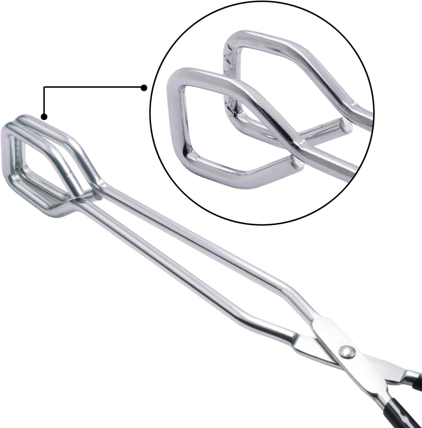 HINMAY 10-Inch Heavy Duty Stainless Steel Kitchen Scissor Tongs, Set of 2