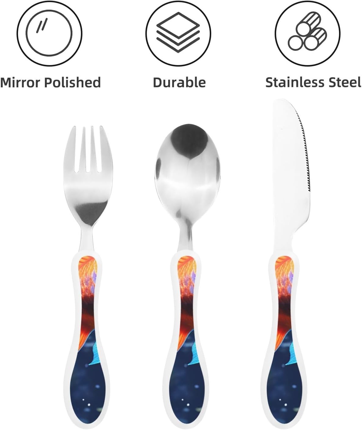 3-Piece Kids Silverware Set With Storage Case, Stainless Steel Reusable Children Safe Knife Spoon Fork Set Alpaca Cactus Children Flatware Set For Kids Lunch Box