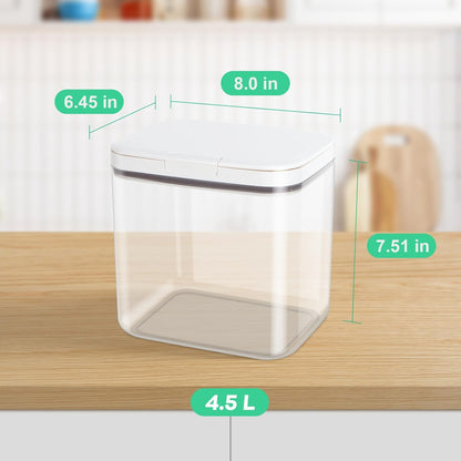 TBMAXS Rice Flour Storage Container - 6.5 Qt | 12 Lbs Crystal-Clear Plastic Food Storage Container Bin with Flip-up Lid, Dry Food Holder for Kitchen Pantry Organization and Storage