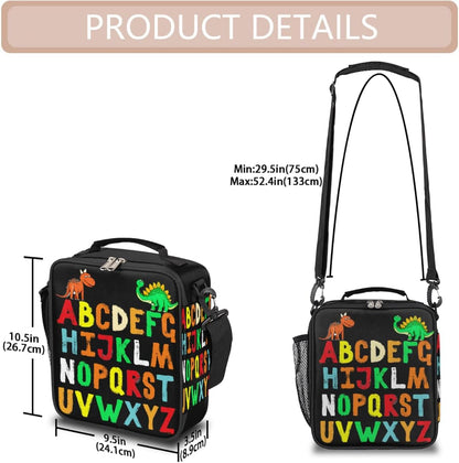 cfpolar Skull Skateboard Lunch Box for Boys Girls, Insulated Lunch Bags for Kids Reusable Mini Cooler Lunch Tote Lunchbox Thermal Meal Tote Kit with Shoulder Strap for Work School Picnic