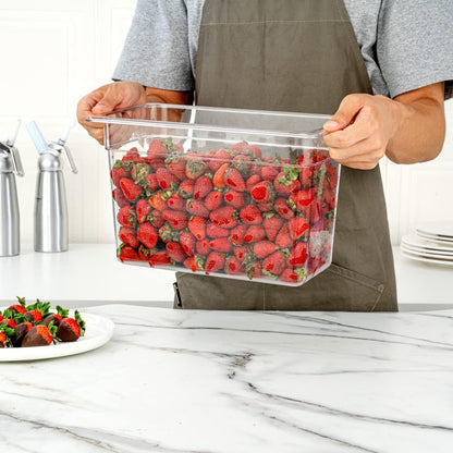 Restaurantware-2.5 Inch Deep Food Pans, 1 1/6 Size Commercial Food Storage Container - Freezable, Break-Resistant, Clear Plastic Cold Pans, Dishwashable, For Kitchens, Restaurants, Or Cafeterias