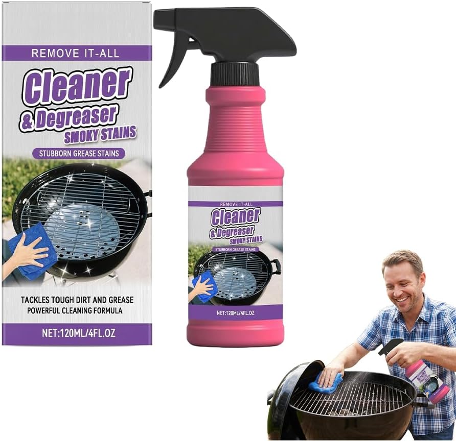 3 PCS BBQ Grill Cleaner Spray: Fast-acting Heavy-duty Grill Degreaser Spray to Remove Grease - Kitchen Cleaner for Stainless Steel, Smoker, Outdoor Kitchen (3)