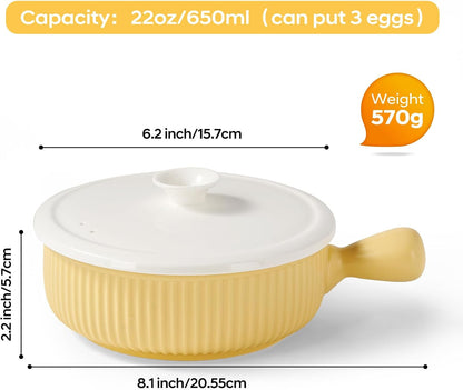 EliteVibe Ceramic Microwave Egg Cooker, Scrambled Egg Maker, White