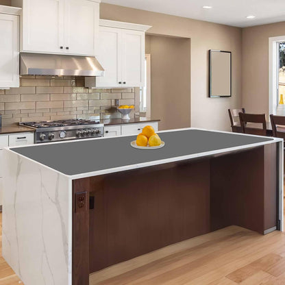 47.2"x23.6"(120cmx60cm) Large Silicone Mat for Kitchen Counter, Non-Slip Heat Resistant Countertop Protector, Waterproof Multipurpose Mat for Kitchen Island, Black