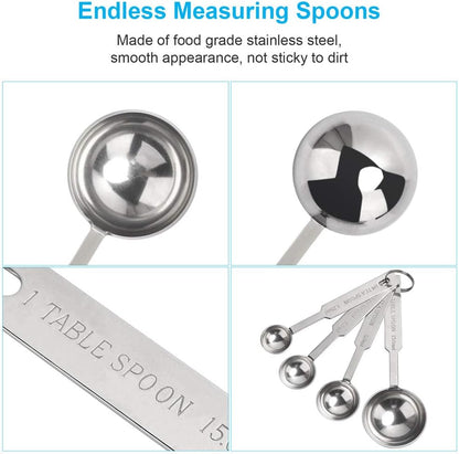 5PCS Measuring Spoons Set, Include 1/8,1/4,1/2,1 tsp, and 1tbsp Cup | Measuring Spoons Set,Includes 1/8 tsp,1/4 tsp,1/2 tsp,1 tsp,1 tbsp,Stainless Steel measuring cups, Teaspoon for Measure
