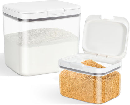 TBMAXS Rice Flour Storage Container - 6.5 Qt | 12 Lbs Crystal-Clear Plastic Food Storage Container Bin with Flip-up Lid, Dry Food Holder for Kitchen Pantry Organization and Storage