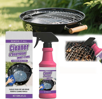 Fast-Acting Heavy-Duty Grill Degreaser Spray, 120ml BBQ Grill Cleaner, 𝐆rill and Smoker Cleaner and Degreaser,Safe for Stainless Steel & Porcelain, Removes Burnt Food & Grease (1 Pcs)