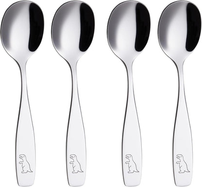 ANNOVA Kids Silverware Children's Safe Flatware Set Stainless Steel - Children Forks, Children Tablespoons, Toddler Utensils, Metal Cutlery Set for LunchBox (Rainbow, 6)
