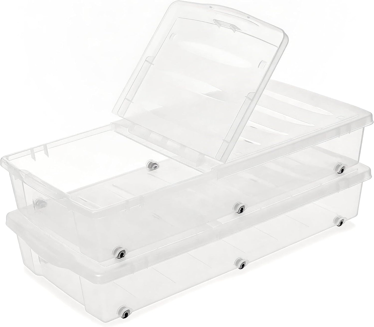 Citylife 32 QT Plastic Storage Bins with Latching Lids Stackable Storage Containers for Organizing Large Clear Storage Box for Garage, Closet, Kitchen, 4 Packs