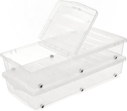 Citylife 32 QT Plastic Storage Bins with Latching Lids Stackable Storage Containers for Organizing Large Clear Storage Box for Garage, Closet, Kitchen, 4 Packs