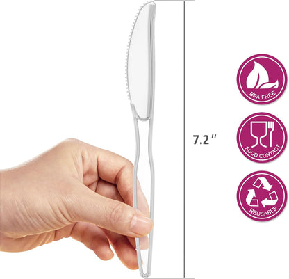 POSATE Clear Knives, Heavy-Duty Crystal (100 Knives)