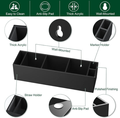 Double Cup Holder with Marker Slot, Party Cup Dispenser Acrylic Cup Organizer Mark Your Cup and Drink Up Caddy Modern Bar Counter Decor, Clear