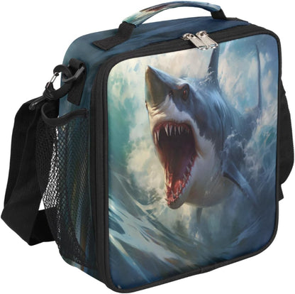 cfpolar Skull Skateboard Lunch Box for Boys Girls, Insulated Lunch Bags for Kids Reusable Mini Cooler Lunch Tote Lunchbox Thermal Meal Tote Kit with Shoulder Strap for Work School Picnic