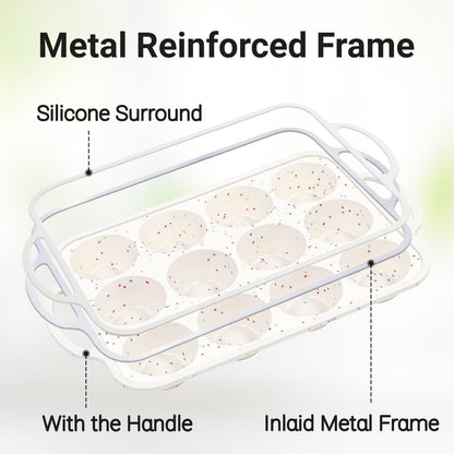 Silicone Muffin Pans for Baking, Metal Reinforced Frame 12 Cups Regular Size Silicone Cupcake Pan Nonstick Muffin Tin for Baking Muffin, Cupcake, Frittatas,BPA Free, Silicone Molds Dishwasher Safe