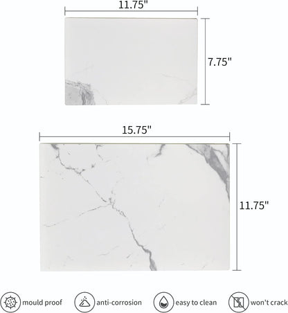 Murrey Home Glass Cutting Board Set for Kitchen Counter, Tempered Glass Chopping Boards Dishwasher Safe, Small Clear Countertop Tray, 16"x12"x2PC