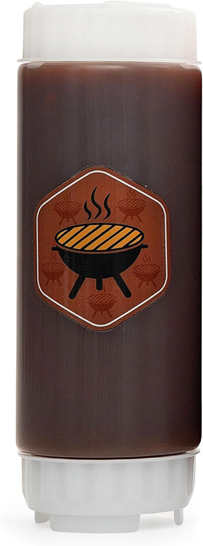 No‑Drip FIFO BBQ Sauce Squeeze Bottle – 18oz BPA-Free Refillable Dispenser with White Twist Cap for Mess-Free Pouring – Ideal for Barbecue, Glazes, Honey Mustard, Marinades, Teriyaki