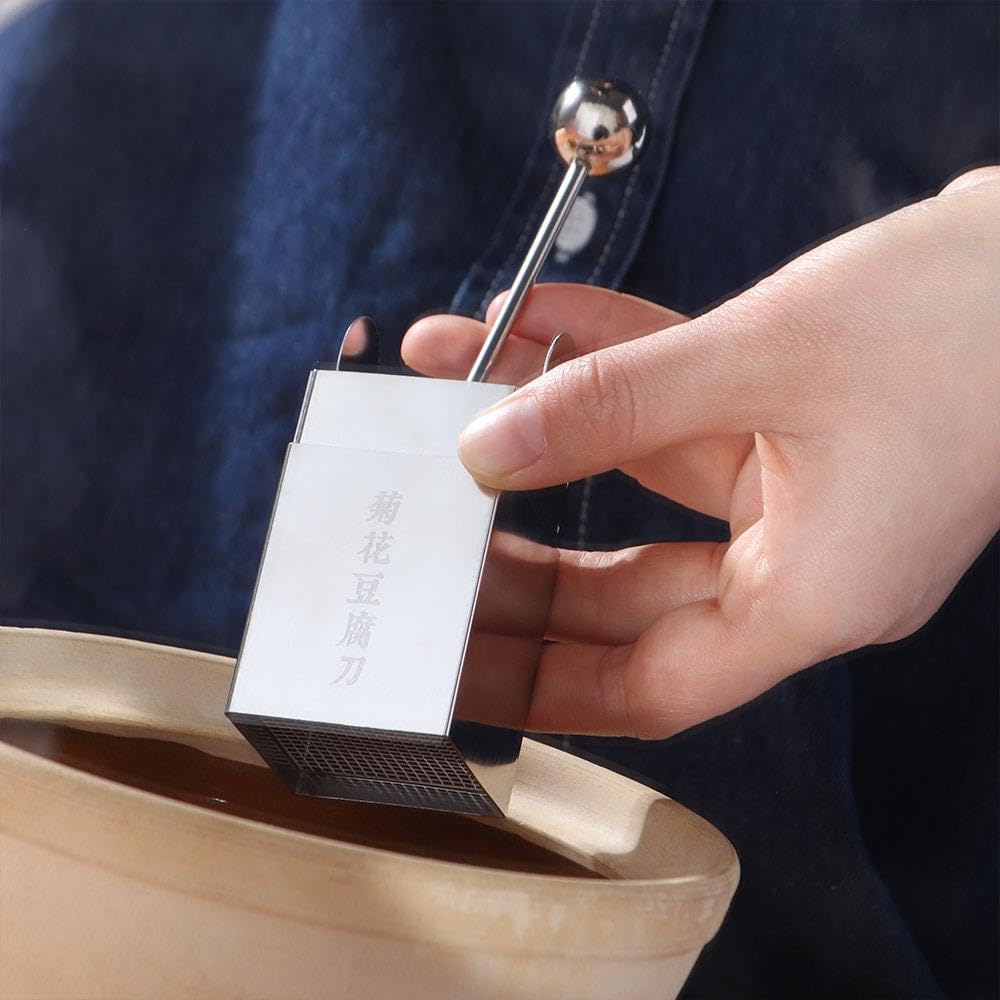 Stainless Steel Tofu Shredding Mold, Manual Tofu Slicer Holder, Chrysanthemum Tofu Cutting Tool, Multifunctional Fast Slicer for Home Hotel Restaurant Kitchen Cooking, Dishwasher Safe