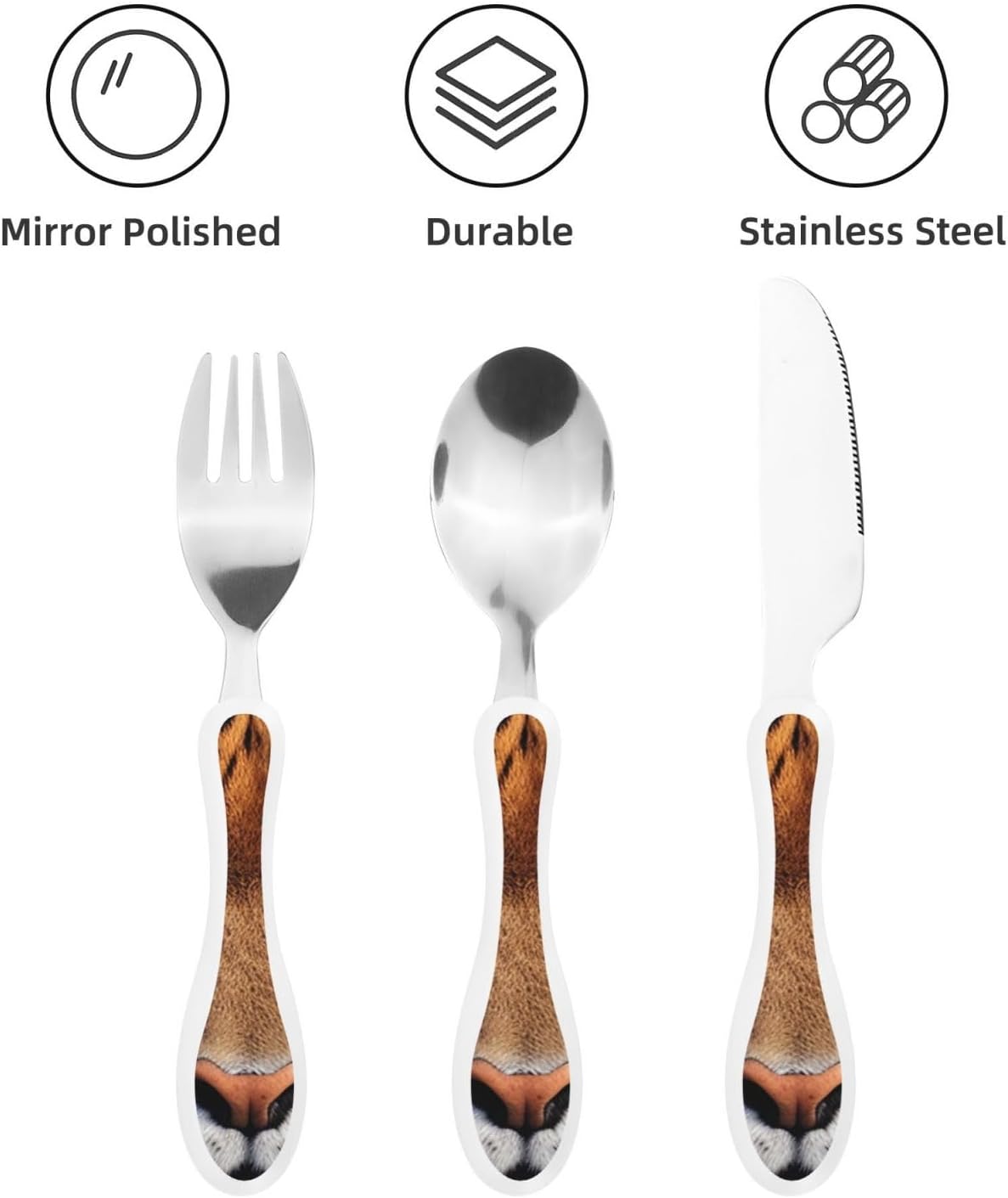 3-Piece Kids Silverware Set With Storage Case, Stainless Steel Reusable Children Safe Knife Spoon Fork Set Sugar Skulls Children Flatware Set For Kids Lunch Box