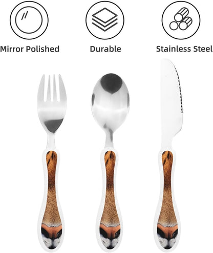 3-Piece Kids Silverware Set With Storage Case, Stainless Steel Reusable Children Safe Knife Spoon Fork Set Sugar Skulls Children Flatware Set For Kids Lunch Box