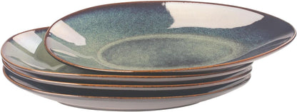 Serving Platter Olives Plate Set of 2, Large Serving Tray for Entertaining, Porcelain Trays and Platters, Salad Appetizer Tray,Dishwasher & Microwave Safe, Royal blue 14.5 Inch