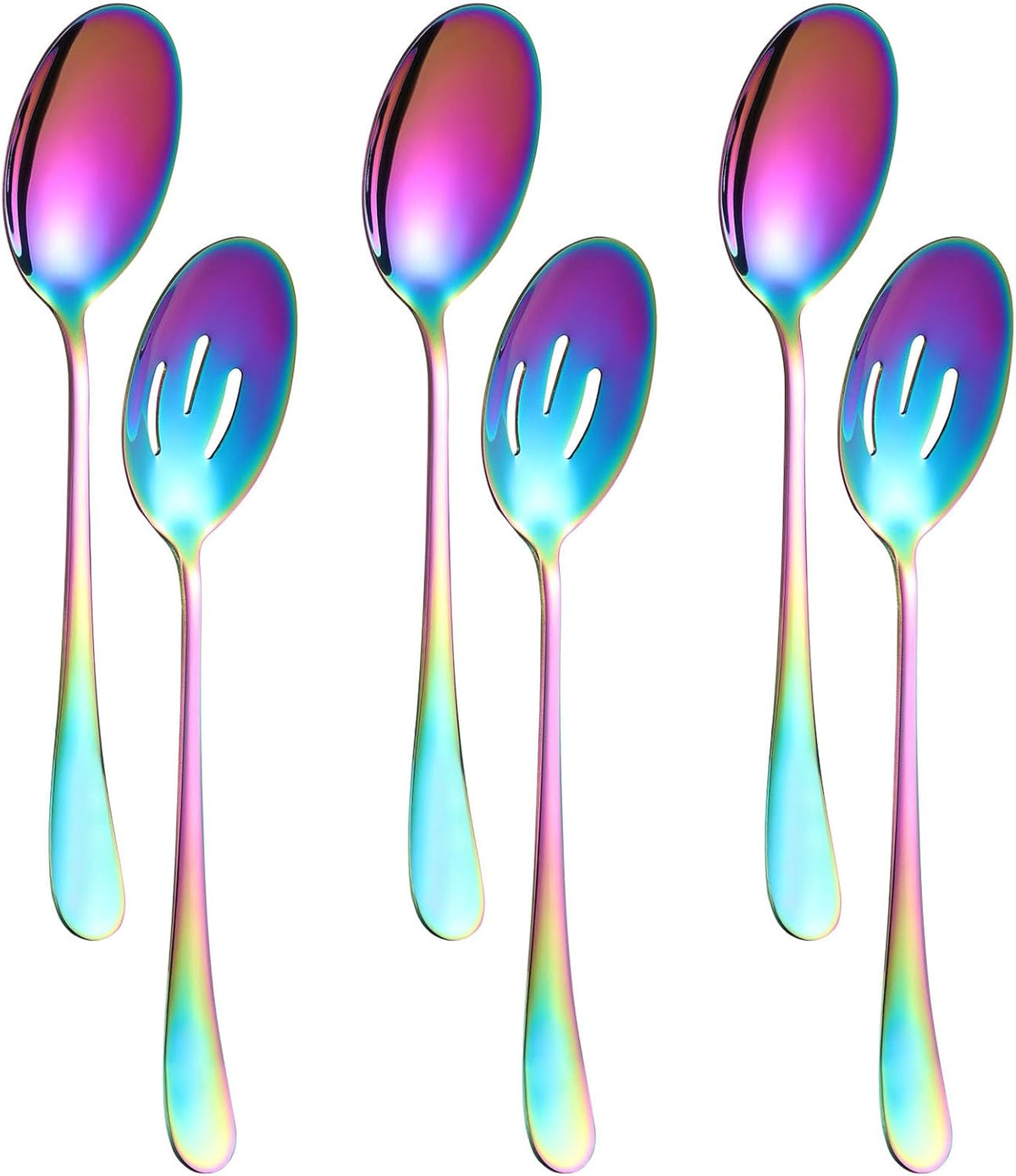 Serving Spoons Set, 8.7 Inch Serving Spoon, Slotted Spoons, Gold