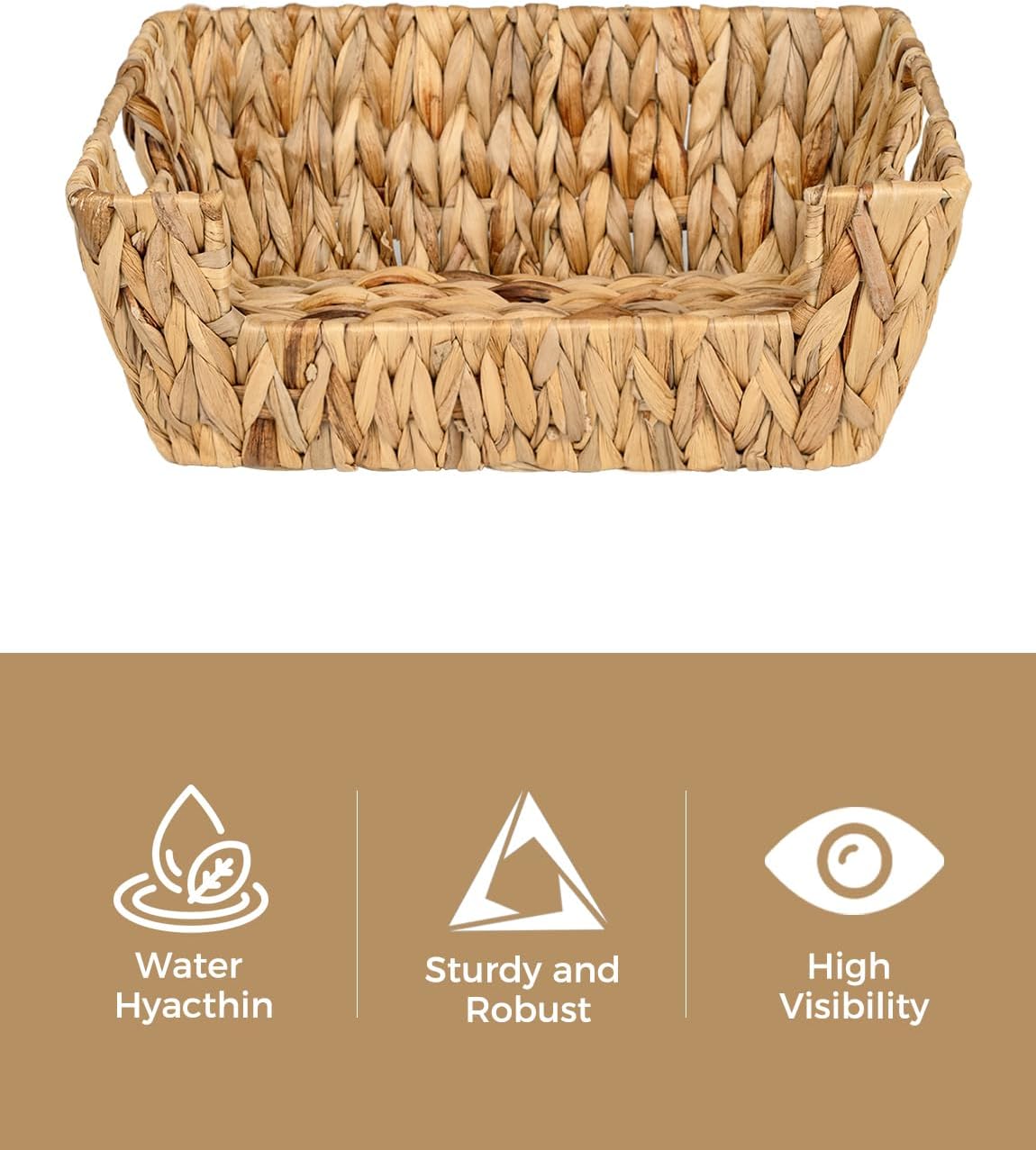 StorageWorks Round Paper Rope Woven Basket for Pantry Organizers and Storage, Stackable Pantry Storage Baskets for Shelves, Brown, 2-Pack