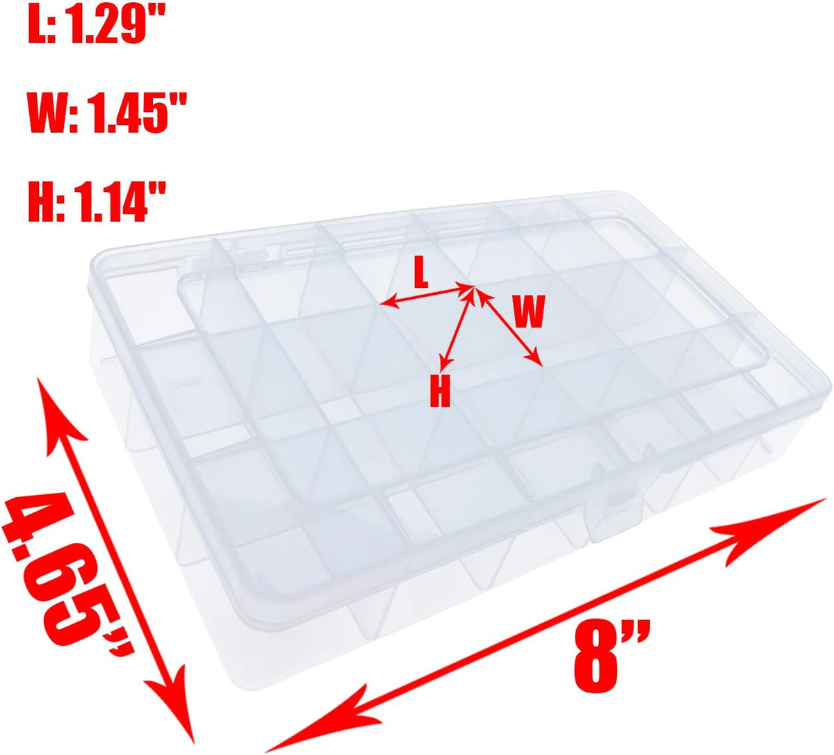 Xiaoyztan Clear Plastic Organizer, 12 Grids with Adjustable Dividers, Jewelry Box Bead Storage Container for Small Parts, Fishing Tackle, DIY Crafts, and Earrings