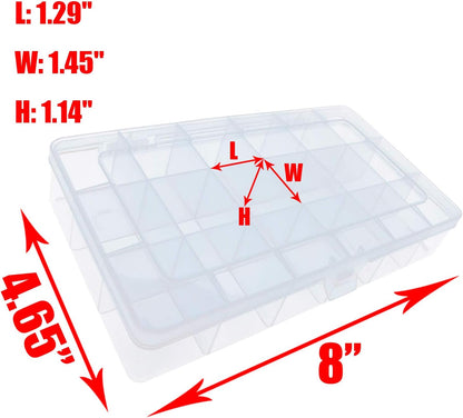 Xiaoyztan Clear Plastic Organizer, 12 Grids with Adjustable Dividers, Jewelry Box Bead Storage Container for Small Parts, Fishing Tackle, DIY Crafts, and Earrings