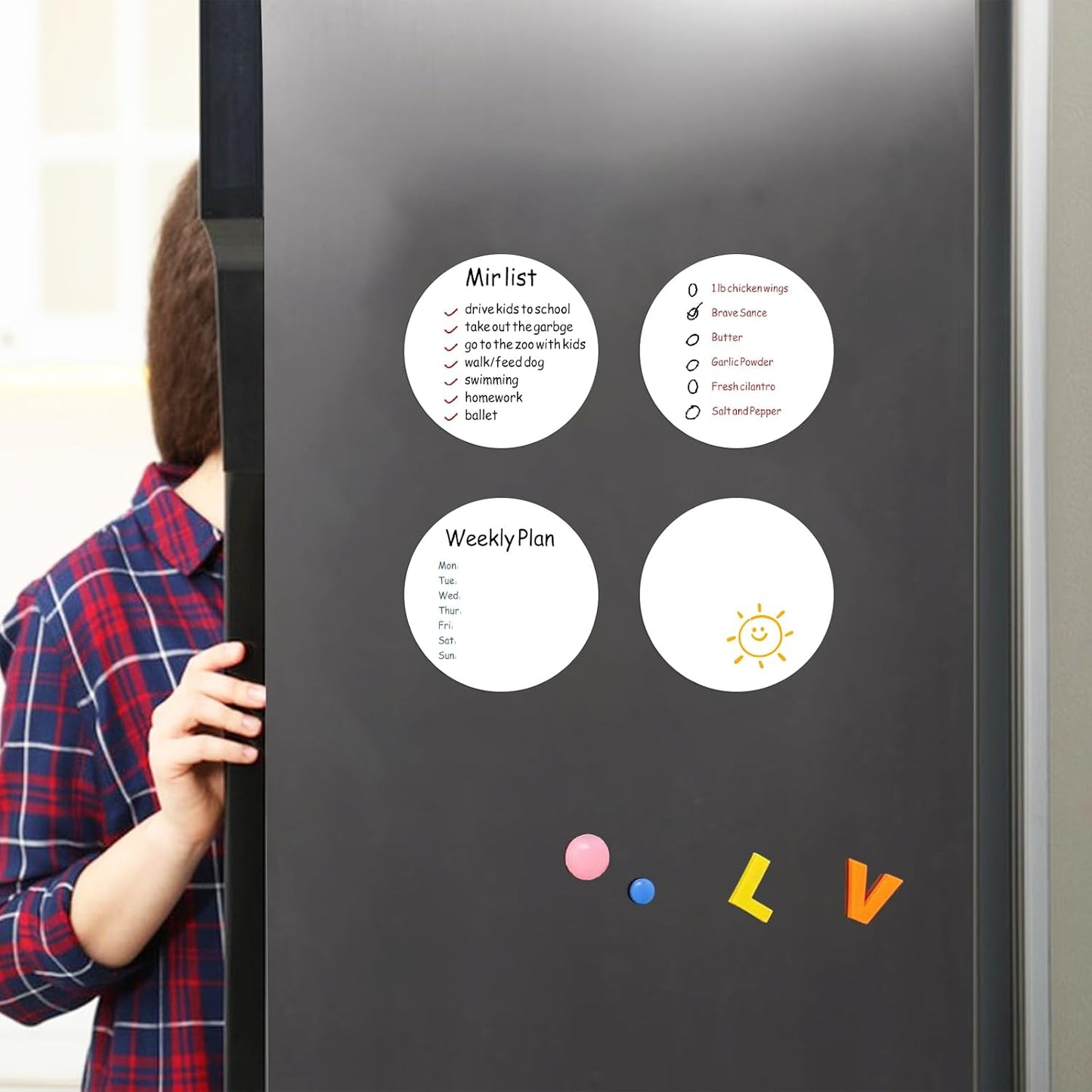 SVNOOC Multi-Use Removable Dry Erase Labels Stickers, White, Reusable Sticky Notes for Kitchen Office School All Purpose Use(1.25 * 3.5 inches White)