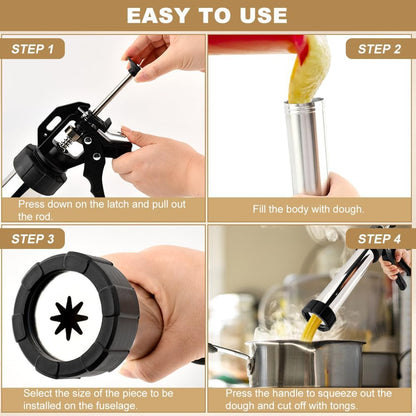 3-in-1 Churro Maker Kit, Stainless Steel Cookie Press Gun