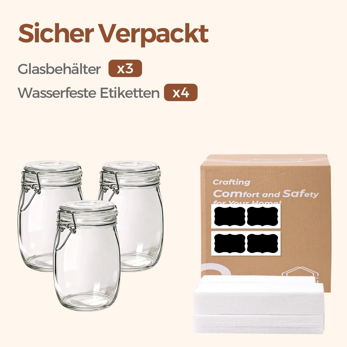 ComSaf Glass Pantry Jars with Airtight Lids 0.7 Gallon 2 Pack Wide Mouth | Flour sugar rice, Sourdough pickling, Pantry organization, Scoop included, Baking supplies, Bulk food storage, Large capacity
