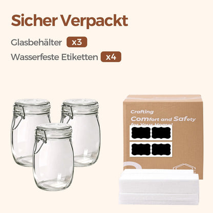 ComSaf Glass Pantry Jars with Airtight Lids 0.7 Gallon 2 Pack Wide Mouth | Flour sugar rice, Sourdough pickling, Pantry organization, Scoop included, Baking supplies, Bulk food storage, Large capacity