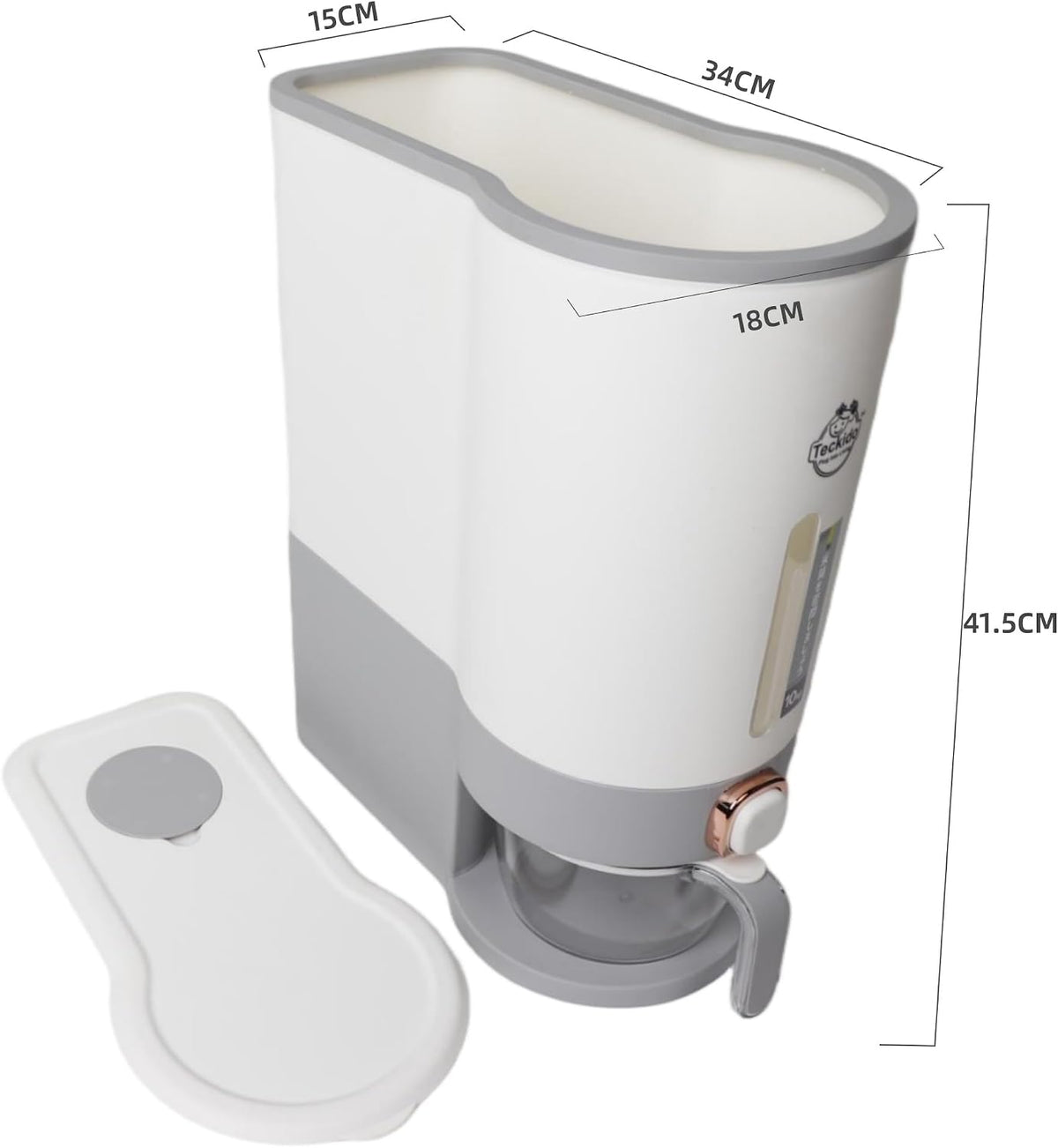 Rice Dispenser 22 Lbs(10 kg), Rice Storage Container Sealed Moisture Proof with Measuring Cup for Kitchen Pantry Household, BPA-Free,Green 1 Pack