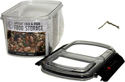 2-Pack Medium Airtight Lock & Pour Food Storage Containers – 5 Cups (60.87 oz) BPA-Free Dispensers for Snacks, Cereal, Candy, Sugar, Dog Treats & Dry Ingredients – Easy Grip & Flip-Top Lid