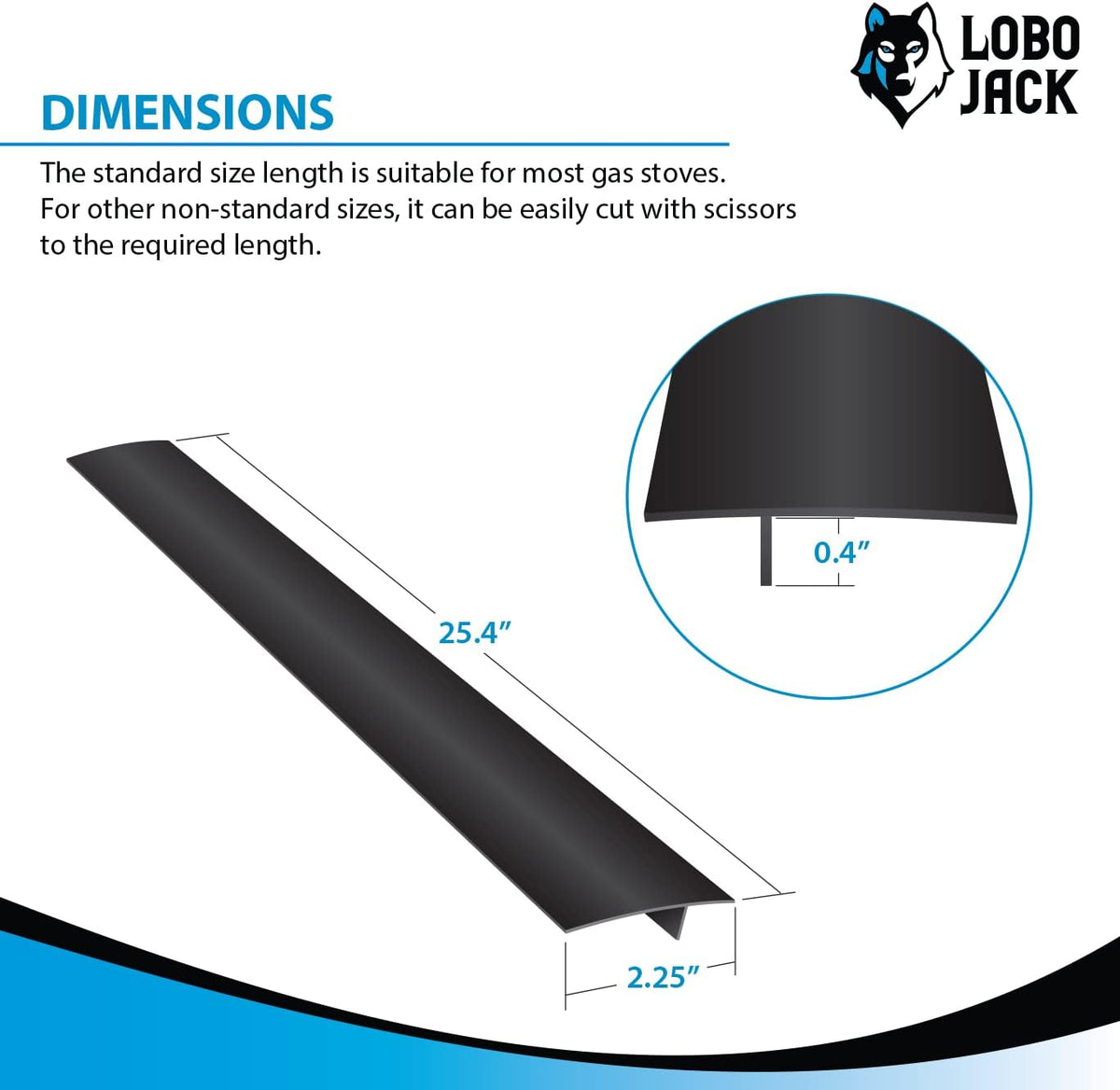 Kitchen Stove Silicone Gap Covers - Heat Resistant, 21 Inches, Black (2 Pack)