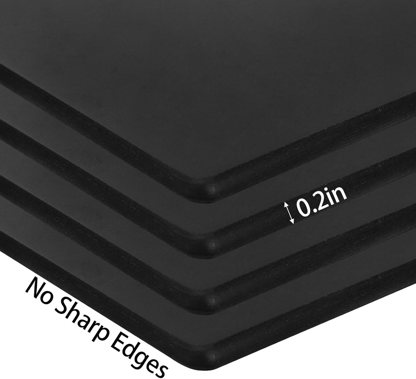 Hacaroa 4 Pack Tempered Glass Cutting Board with Rubber Feet, Rectangle Non-slip Chopping Board, Long Lasting Clear Glass Tray for Kitchen Countertop, Table, Shatter-Resistant, Heat-Resistant, 2 Size