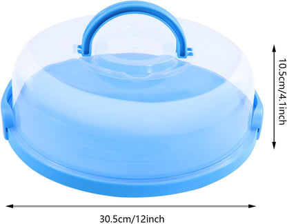 12inch Portable Pie Carrier with Lid and Cupcake Muffin Tart Cookie Keeper Food, for Wedding Party Baby Shower Party Christmas (Green)