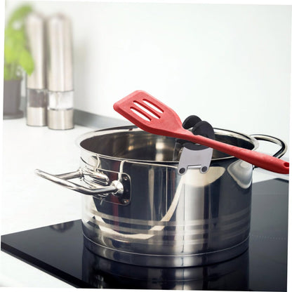 2Pcs Pot Clip Spoon Holder Grip Stainless Steel