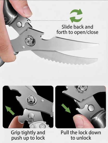Non-Slip Handle All Purpose Spring Poultry Kitchen Shears,scissors for food