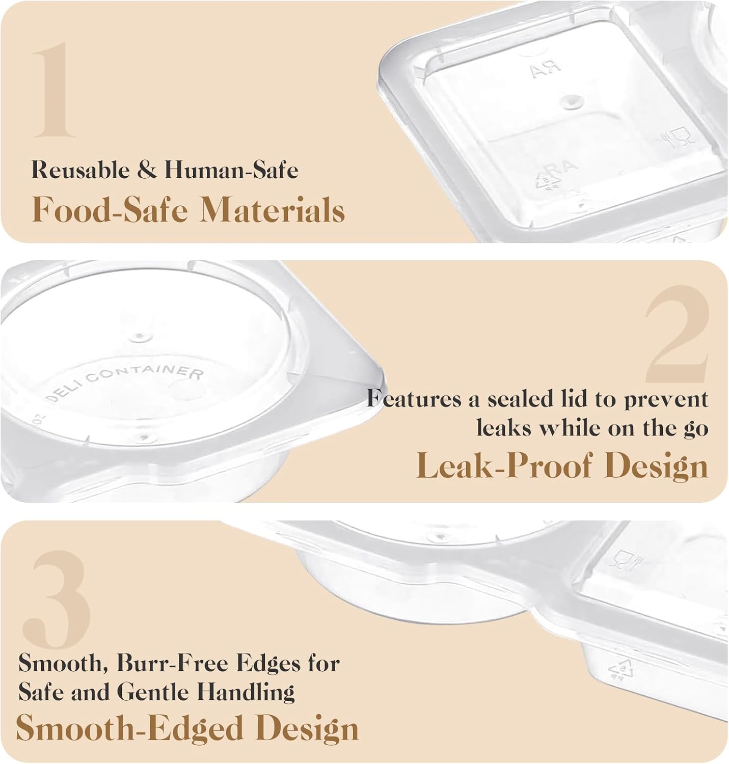 Reusable Snack Containers Compartment with Lids - 20 Sets Snack Containers, Double Snackle Box Compartment Condiment Containers, Snack Box for Sauce and Snacks
