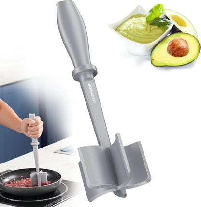 Meat Chopper for Hamburger, CLUEAPOP Premium Heat Resistant Masher and Smasher for Ground Beef, Nylon Ground Beef Chopper Tool and Meat Fork, Non Stick
