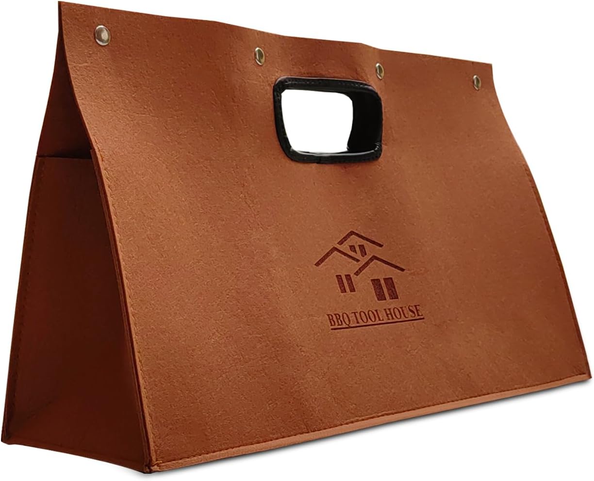 Grill Accessory Storage Bag, BBQ Tools Storage, Grill Storage Bag, Storage Container for Grilling ; Men's BBQ Gifts!（Material：Thickened Felt Cloth）