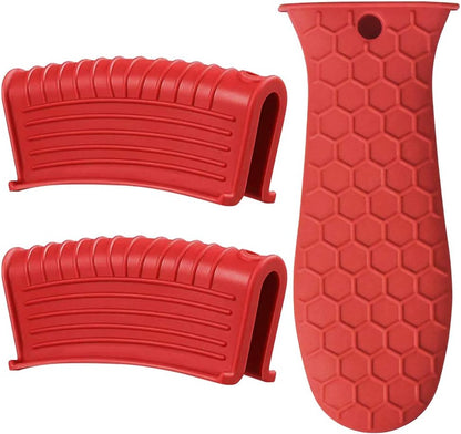 Silicone Hot Handle Holder, Heat Resistant Potholder Cookware Handle Cast Iron Skillets Handles Grip Covers for Cast Iron Skillet