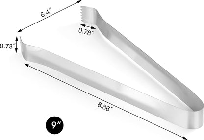 New Star Foodservice Restaurant-Grade Pom Tong, Stainless Steel, 6.5 Inch, Set of 6, Silver