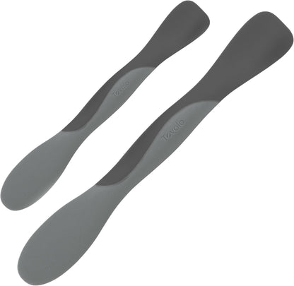 Tovolo Mini Scoop & Spread Tool for Kitchen Meal Prep Small Sandwich Spreader Spatula for Peanut Butter Jelly, Silicone BPA Free Dishwasher Safe Scooper Spreader, Aqua Seafoam Green