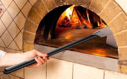4 Piece Pizza Oven Kit Perforated Pizza Peel 12 Inch Pizza Turning Peel and Pizza Brush Ash Rake Wood Fired Commercial Oven Utensil for Home Restaurant